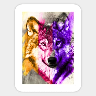 Colourful Wolf Sticker